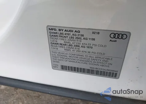 2018 Audi Q3 2.0T Premium/2.0T Sport Premium z USA, uszkodzony, nr VIN WA1BCCFS4JR026540